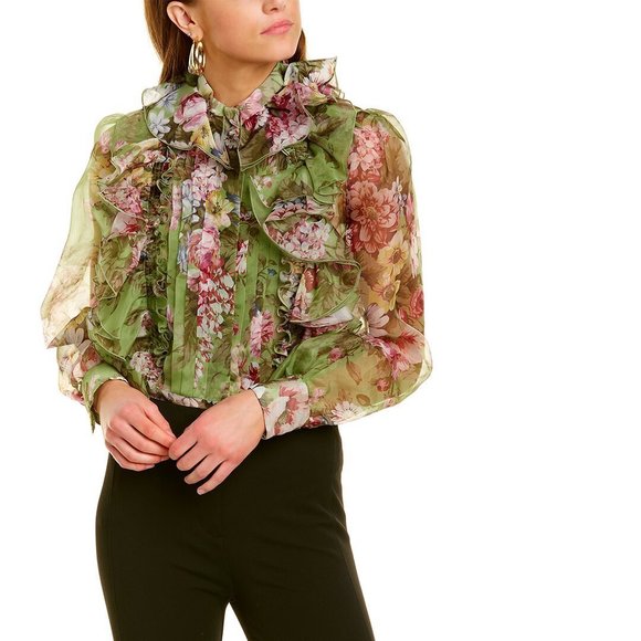 Dolce & Gabbana High Neck Silk Blouse - Picture 1 of 4